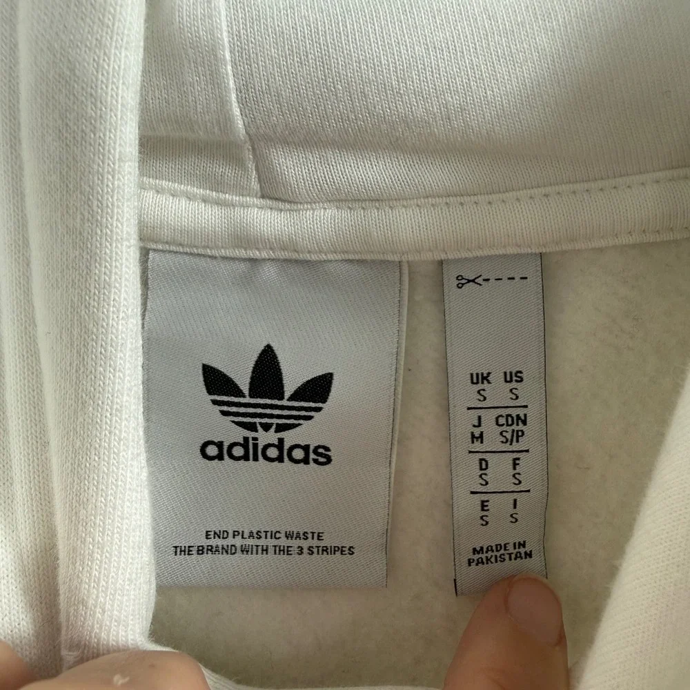 Adidas Originals Trefoil Hoodie Small White Minimalist Athleisure Streetwear